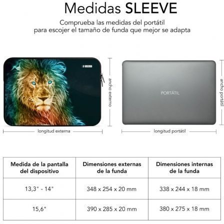 Subblim Trendy Sleeve Neo Lion 15,6 pulgadas